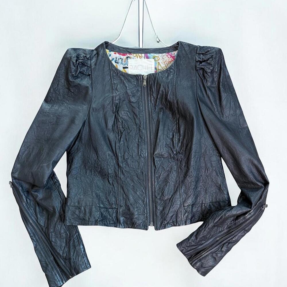 Vintage Rachel Roy Black Leather Jacket Size M